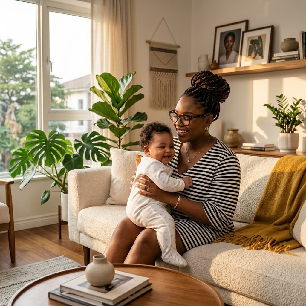 Postpartum fitness training session